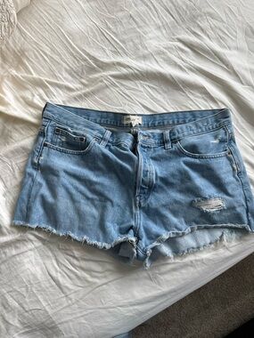 Madewell Light Blue Distressed Denim Shorts